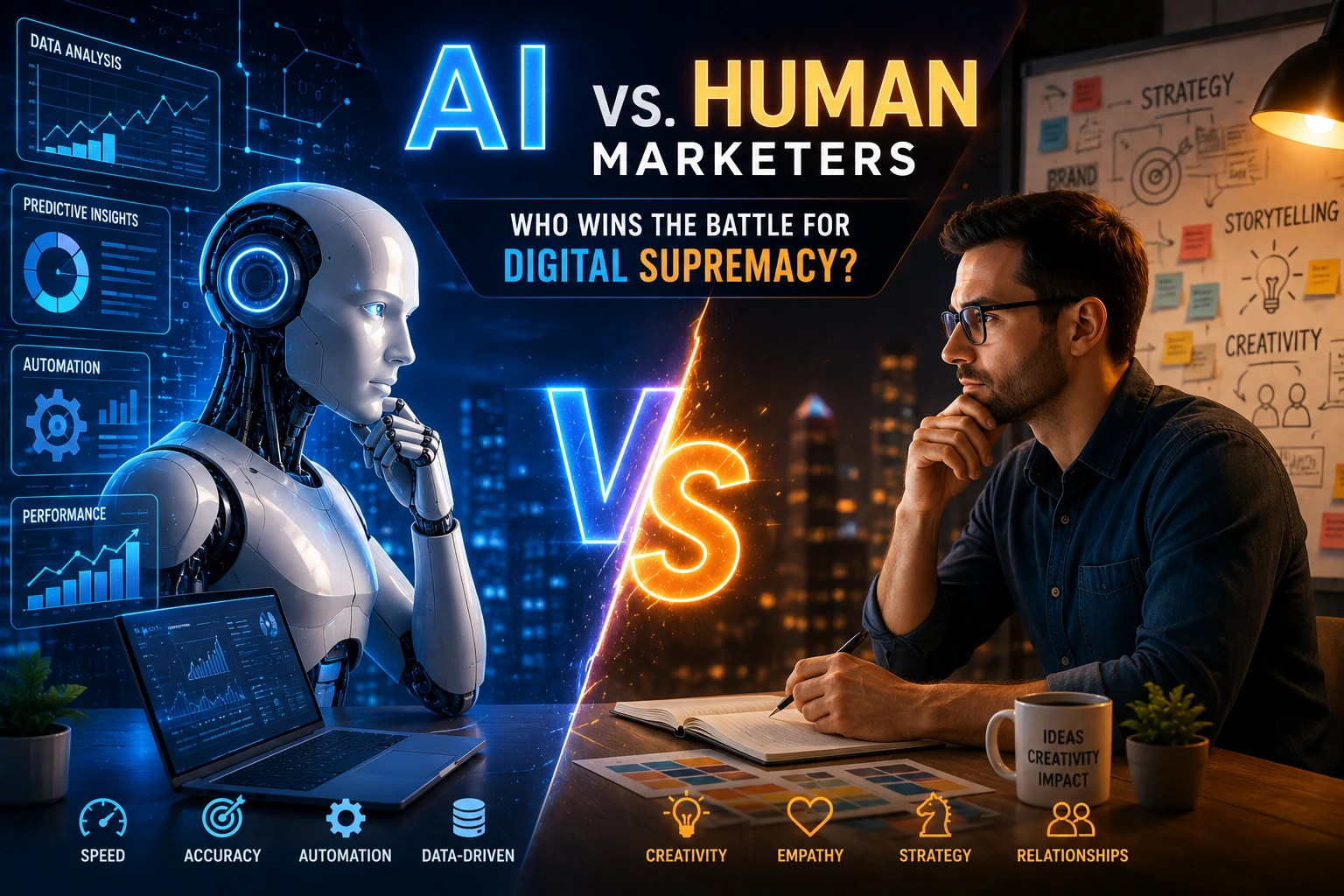 AI vs. Human Marketers Who Wins the Battle for Digital Supremacy