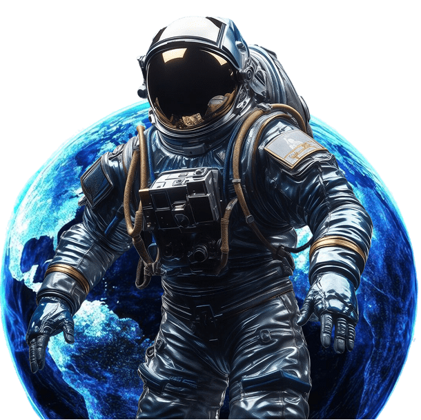 Astronaut exploring a digital map – representing innovative website agency solutions.