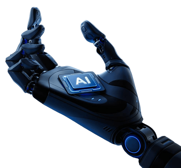 Robot holding a processor representing AI and advanced technology for digital solutions.